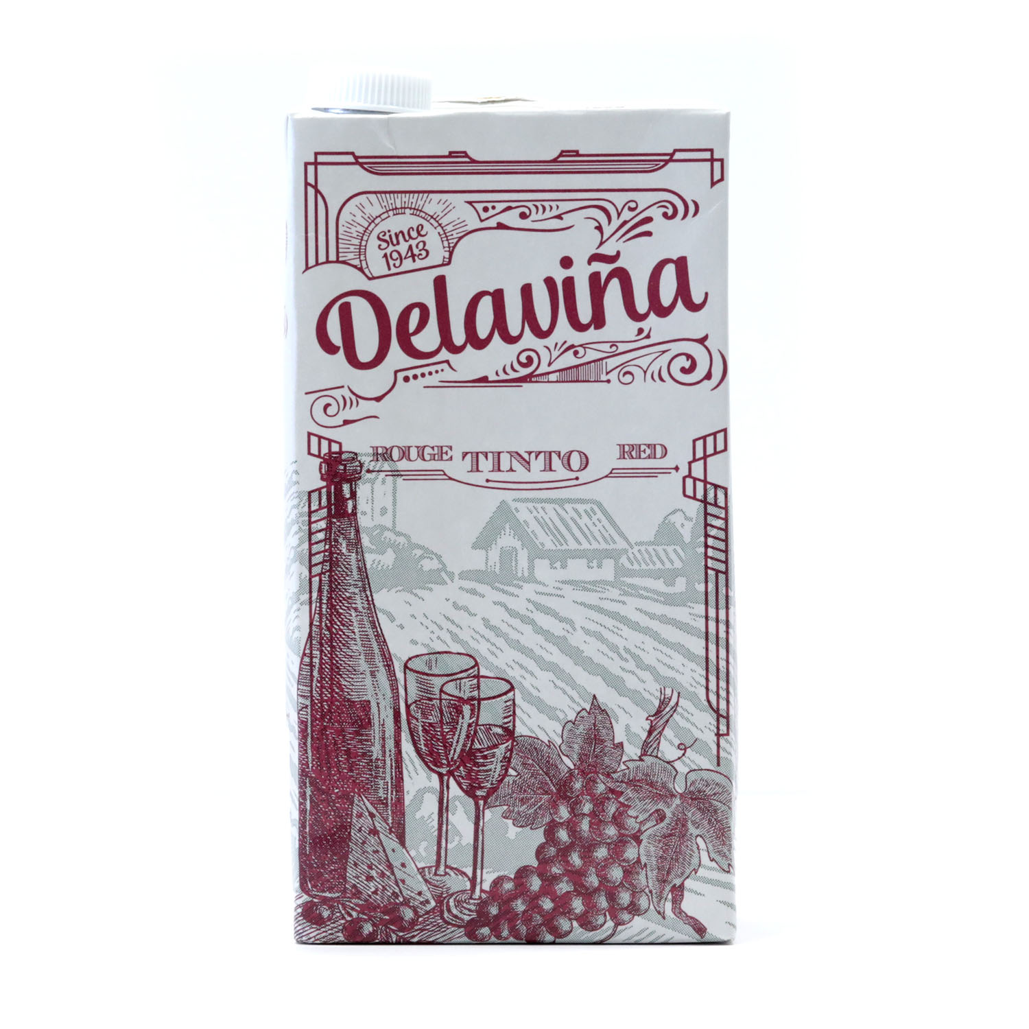 VINO DELAVIÑA TINTO BRIK LITRO 12 UDS